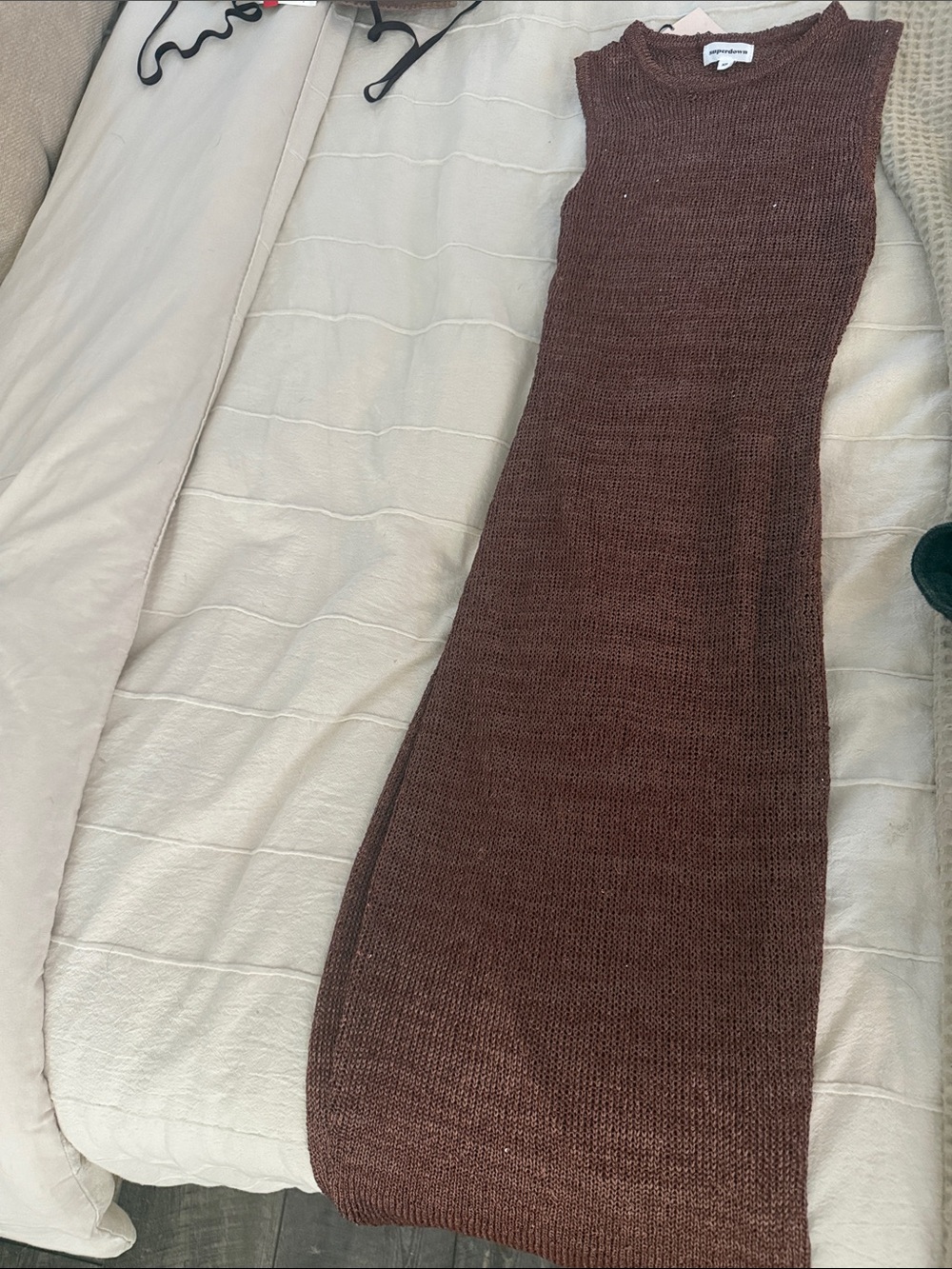 superdown Brown Sleeveless Knit Turtleneck Dress